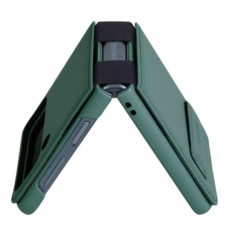 Samsung Galaxy Z Flip4 5G Qin Vegan leather Cover Green