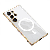 Samsung Galaxy S23 Ultra Chrome Plating Soft Silicone Magsafe Case Cover