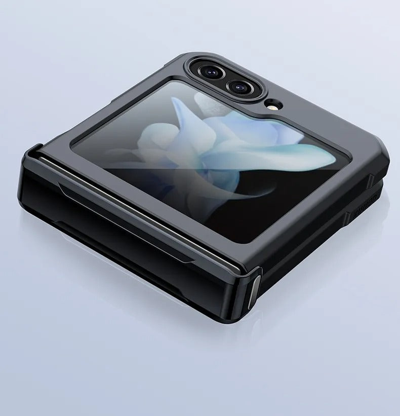 Samsung Galaxy Z Flip 5 Airbags Bumper Transparent Back Case Cover Black