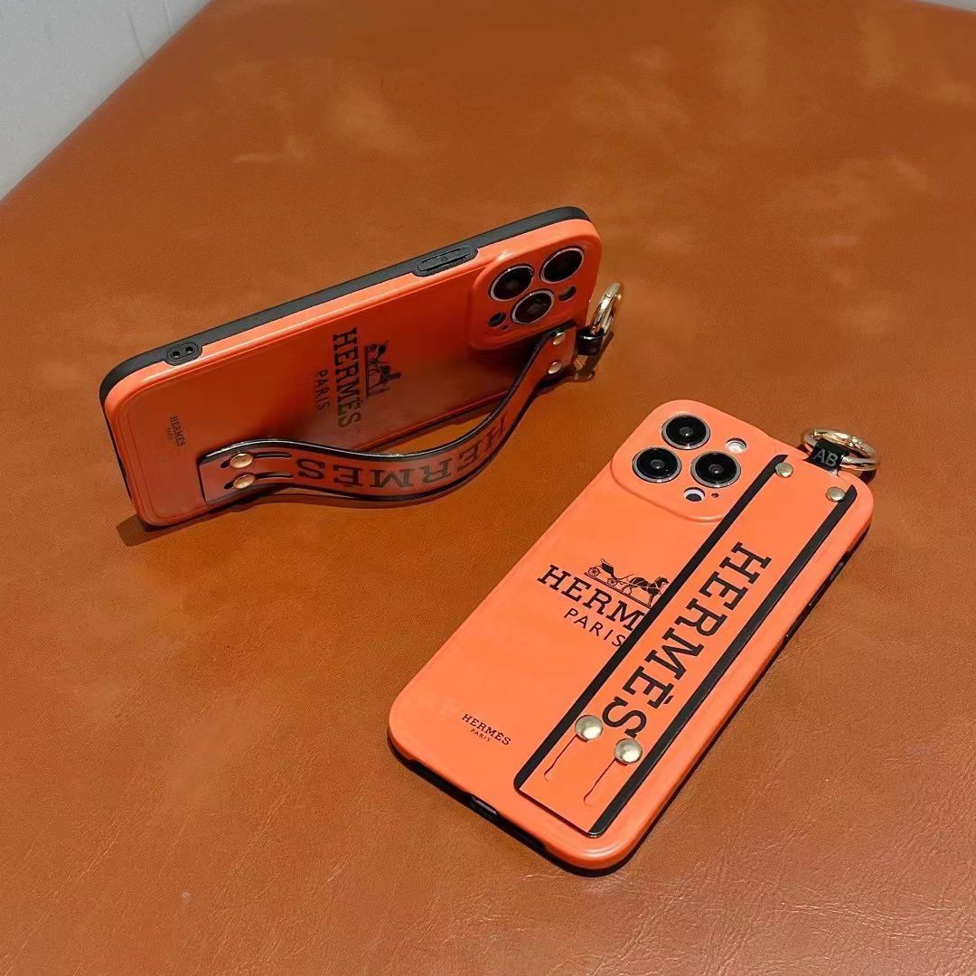 iPhone Luxury Brand Strap Belt Case Cover Orange