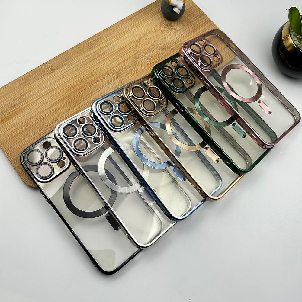 iPhone Luxury Magsafe Magnetic Transparent Phone Case With Lens