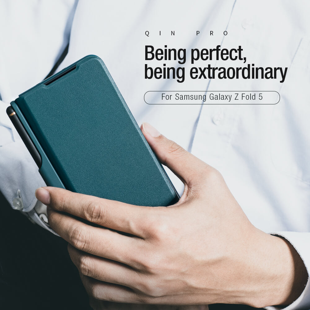 Samsung Galaxy Z Fold 4 Nillkin Qin Pro Leather Flip Case Cover With Pen Holder