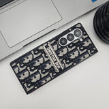 Samsung Galaxy Z Fold 6 CD Vertical Stitched Embroidery Case Cover