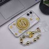 iPhone Premium Dollar Rotating Bracelet Wristband Pearl Case