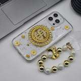 iPhone Premium Dollar Rotating Bracelet Wristband Pearl Case