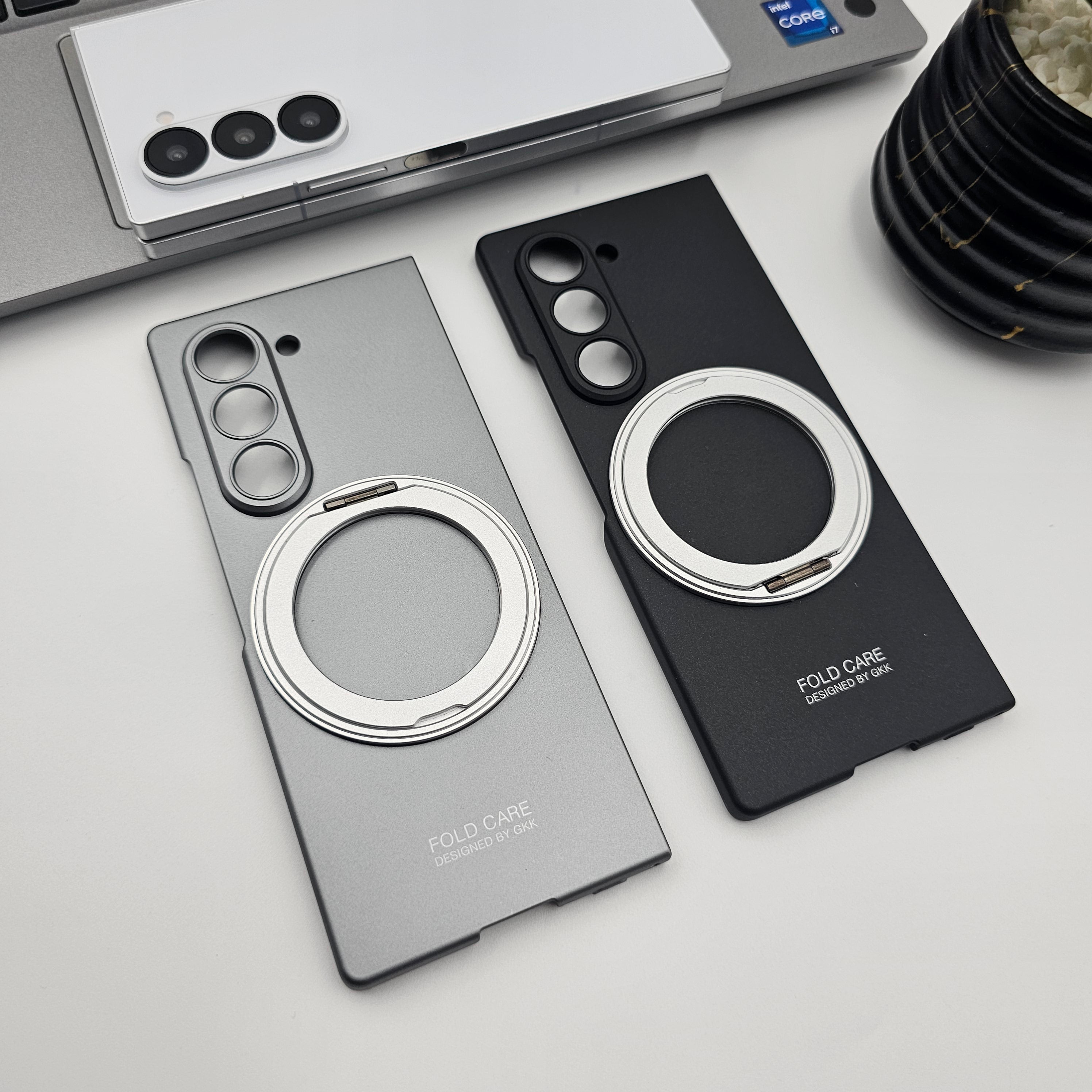 Magnetic Ring Stand Case with Front Screen Protector for Samsung Galaxy Z Fold 6 | Slim Grip & Full Body Coverage