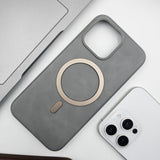 iPhone PU Leather Magnetic Magsafe Case Supports Wireless Charging