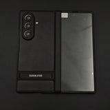 Luxury Leather Kickstand Case with Hinge Protection & Front Screen Guard for Samsung Galaxy Z Fold 8 Ultra
