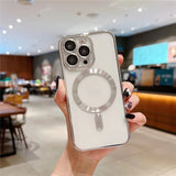 iPhone Magsafe Magnetic Transparent Phone Case With Lens Protector