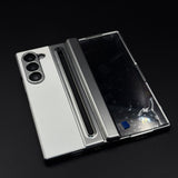 All-in-One Case | Leather Texture with Pen for Samsung Galaxy Z Fold 5 | Front Screen Protector & Side Hinge Protection