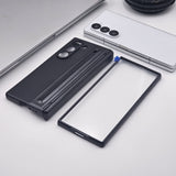 All-in-One Case | Leather Texture with Pen for Samsung Galaxy Z Fold 6 | Front Screen Protector & Side Hinge Protection