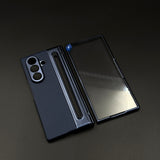 All-in-One Case | Leather Texture with Pen for Samsung Galaxy Z Fold 6 | Front Screen Protector & Side Hinge Protection