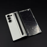 All-in-One Case | Leather Texture with Pen for Samsung Galaxy Z Fold 6 | Front Screen Protector & Side Hinge Protection