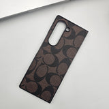 Samsung Galaxy Z Fold 5 Luxury Brand Pattern CC PU Leather Case Cover