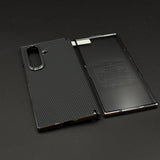 Carbon Fibre Smooth Feel Case with Front Screen Protector For Samsung Galaxy Z Fold 6 | Lightweight | Luxury Look