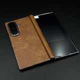 Protective Leather Case for Samsung Galaxy Z Fold 7 | Front Display & Hinge Guard | Luxury Edition