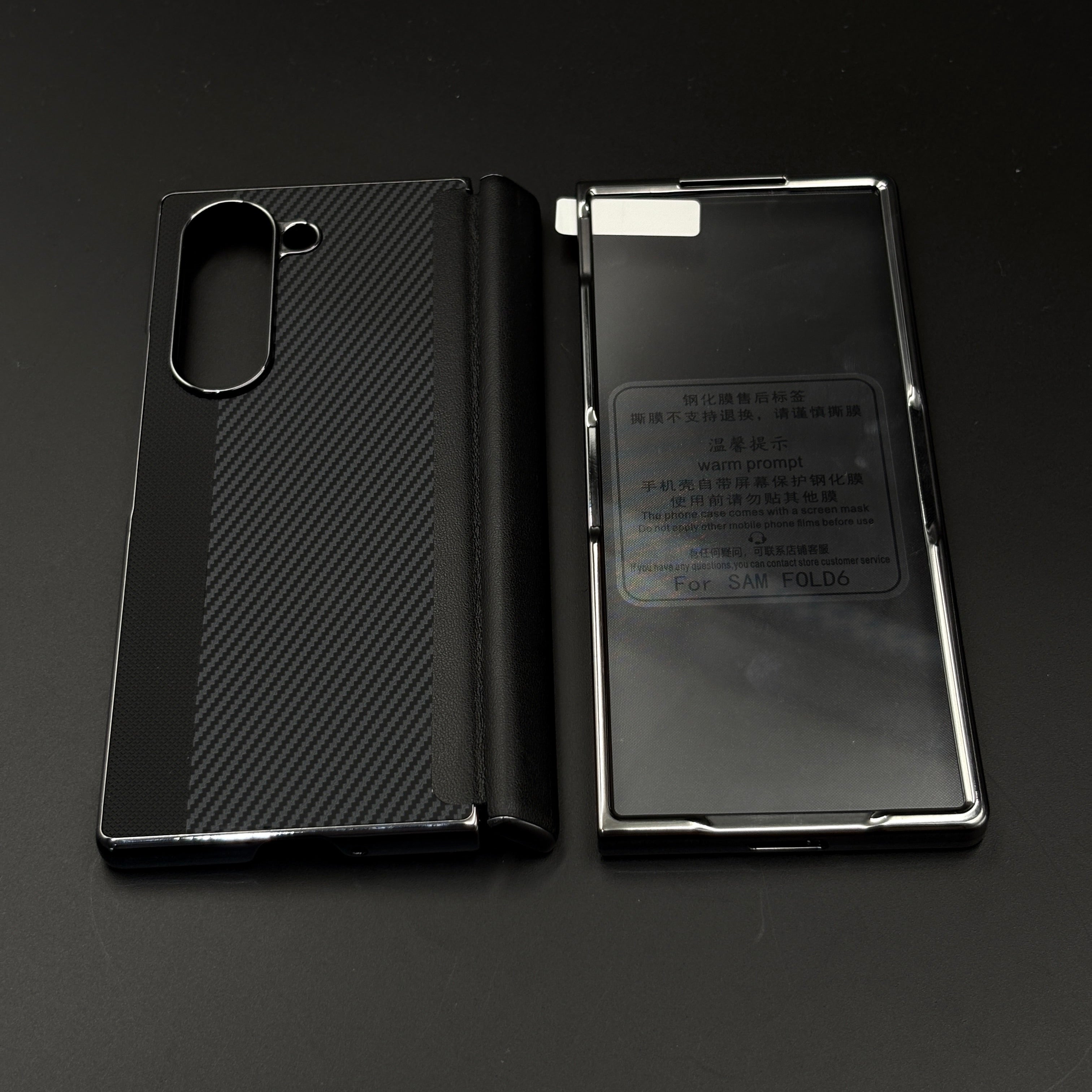 Dual Shade Carbon Fibre Case for Samsung Galaxy Z Fold 7 | Front Display & Hinge Guard | Luxury Edition