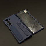 Smooth Silk Feel Silicone Case with Kickstand & Wristband for Samsung Galaxy Z Fold 7 | Front Screen Protector