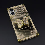 Luxury Butterfly Trunk Phone Case Cover for iPhone 17 | Gold Mirror Finish | Diamond Butterfly