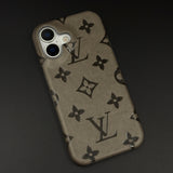 Branded Monogram Pattern Mobile Case Cover for iPhone 17 | Artisan Embossed Leather | Premium Feel