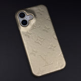 Branded Monogram Pattern Mobile Case Cover for iPhone 17 | Artisan Embossed Leather | Premium Feel