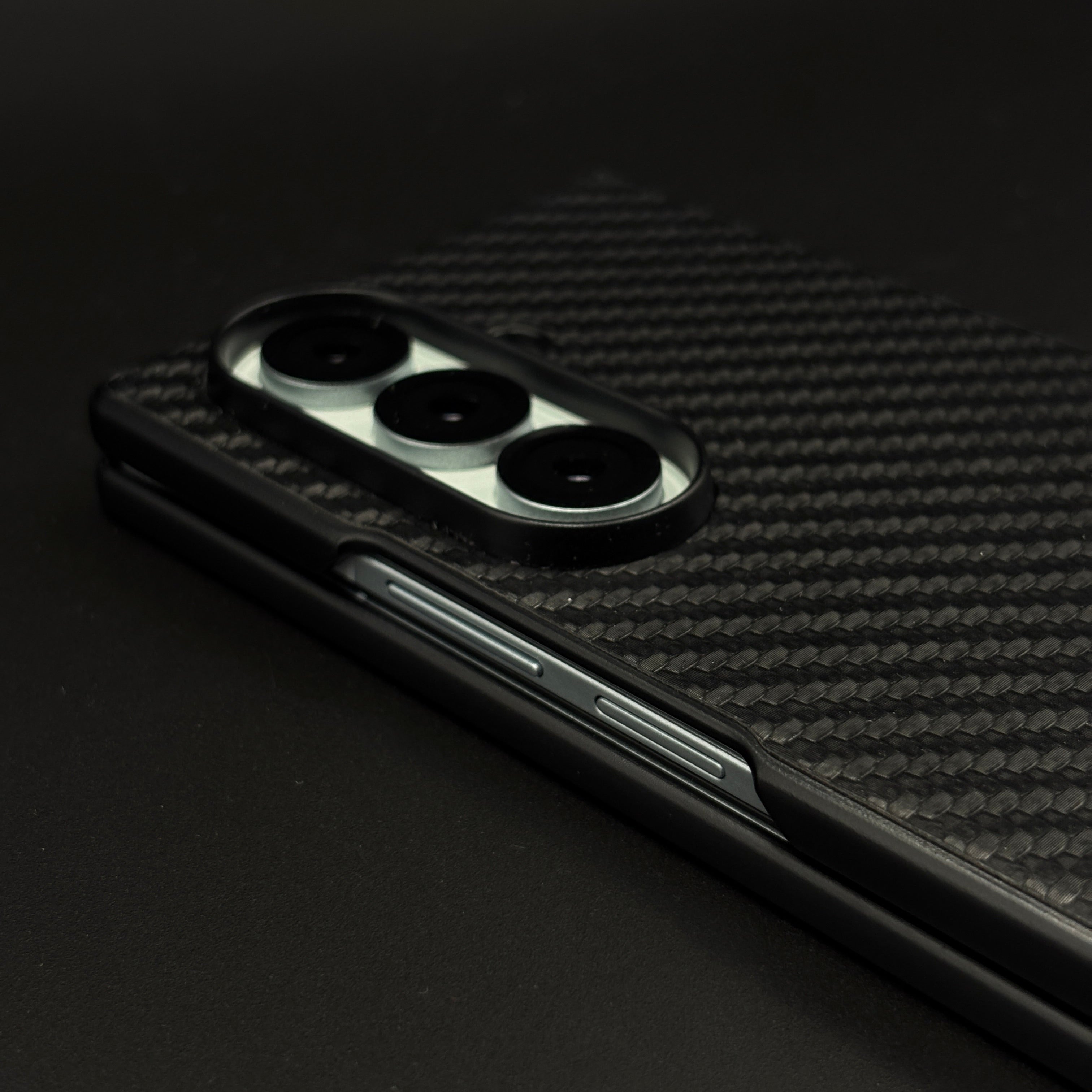 Carbon Fibre MB Logo Case for Samsung Galaxy Z Fold 7 | Luxury Embossed Leather Protection