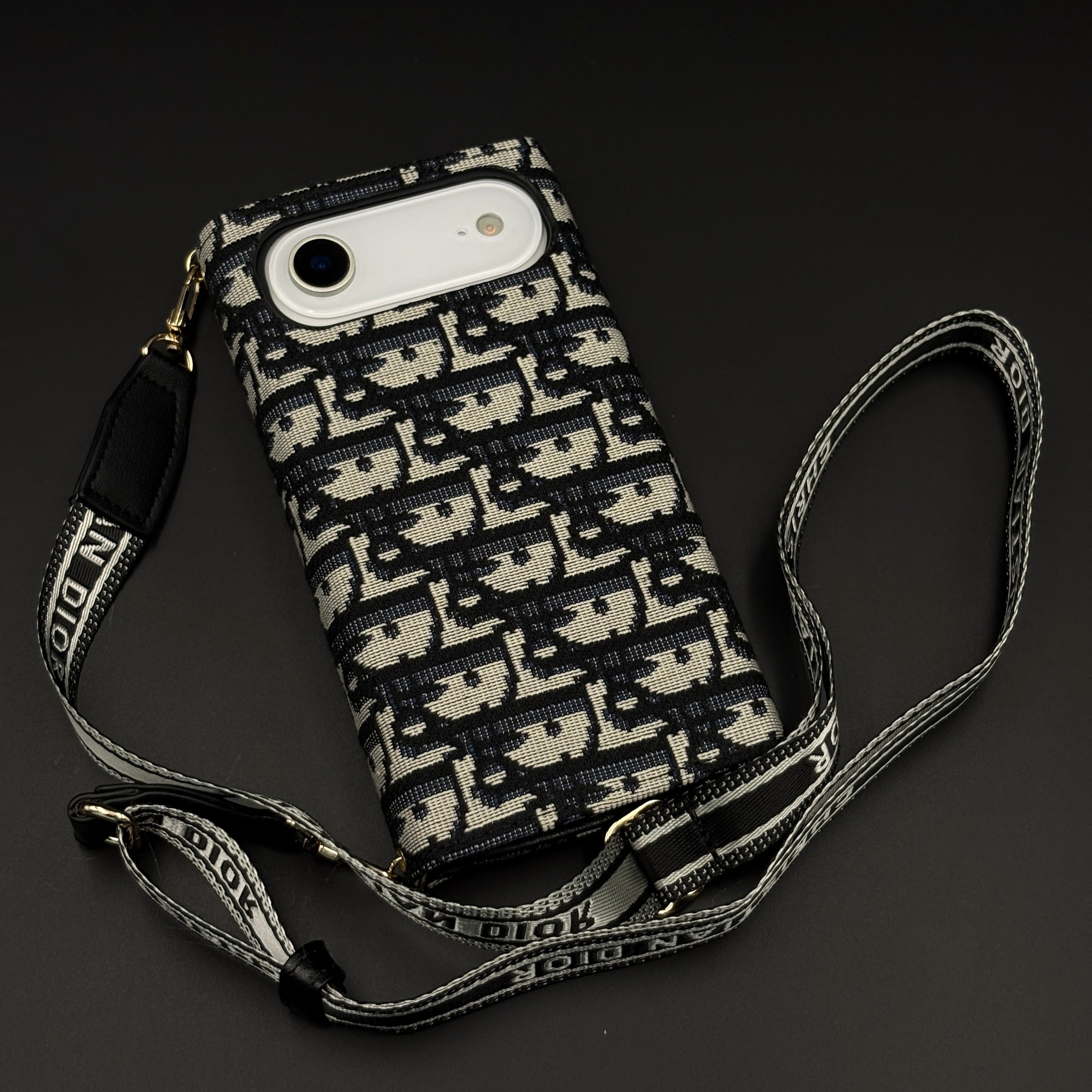 Luxury Embroidery CD Cardholder Case with Crossbody Sling for iPhone 17 Air