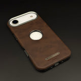 Logo Cut Hidden MagSafe Leather Mobile Case Cover for iPhone 17 Air | Exposed Apple Logo