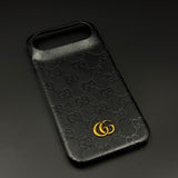 Luxury GG Monogram Leather Mobile Case Cover for iPhone 17 Air | Premium Embossed Monogram | Slim Fit