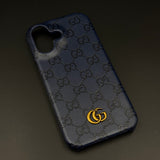 Luxury GG Monogram Leather Mobile Case Cover for iPhone 17 | Premium Embossed Monogram | Slim Fit