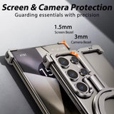 Samsung Galaxy S24 Ultra Metal Magsafe Case Magnetic Ring Kickstand Holder