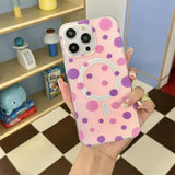 iPhone 16 Series Dotted Pattern Iridescent Translucent Color Changing Magsafe Case