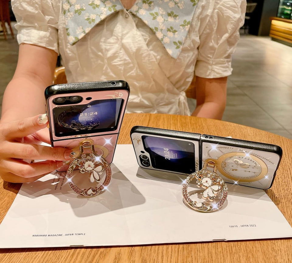 Samsung Galaxy Z Flip 6 3D Rhinestone Diamond Watch Case With Magsafe And Stand