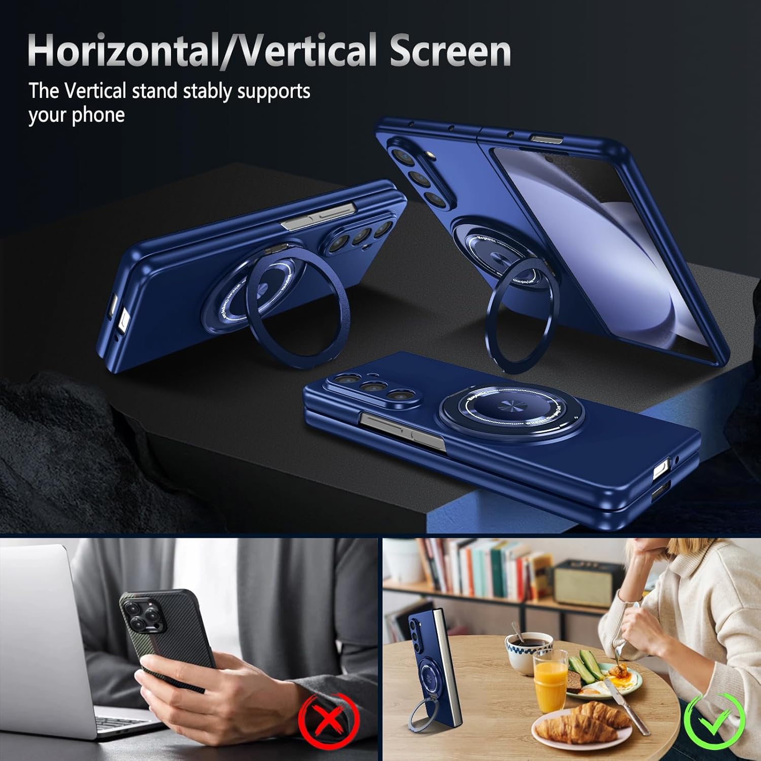 Samsung Galaxy Z Fold 6 Rotating Ringstand Wireless Magsafe Charging Case