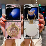 Samsung Galaxy Z Flip 6 3D Rhinestone Diamond Butterfly Case With Magsafe And Stand