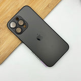 iPhone 15 Series AG Matte Camera Lens & Logo Protection Case Cover Black White