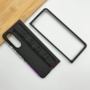 Samsung Galaxy Z Fold 5 Wristband Shockproof Case Cover Black
