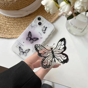 iPhone 13 Pro Stylish Butterfly Printed Case With 3D Pop Holder Clearance Sale