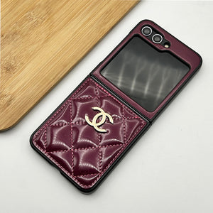 Samsung Galaxy Z Flip 5 Luxury Brand Puffer Stitch Leather Case Cover Clearance Sale