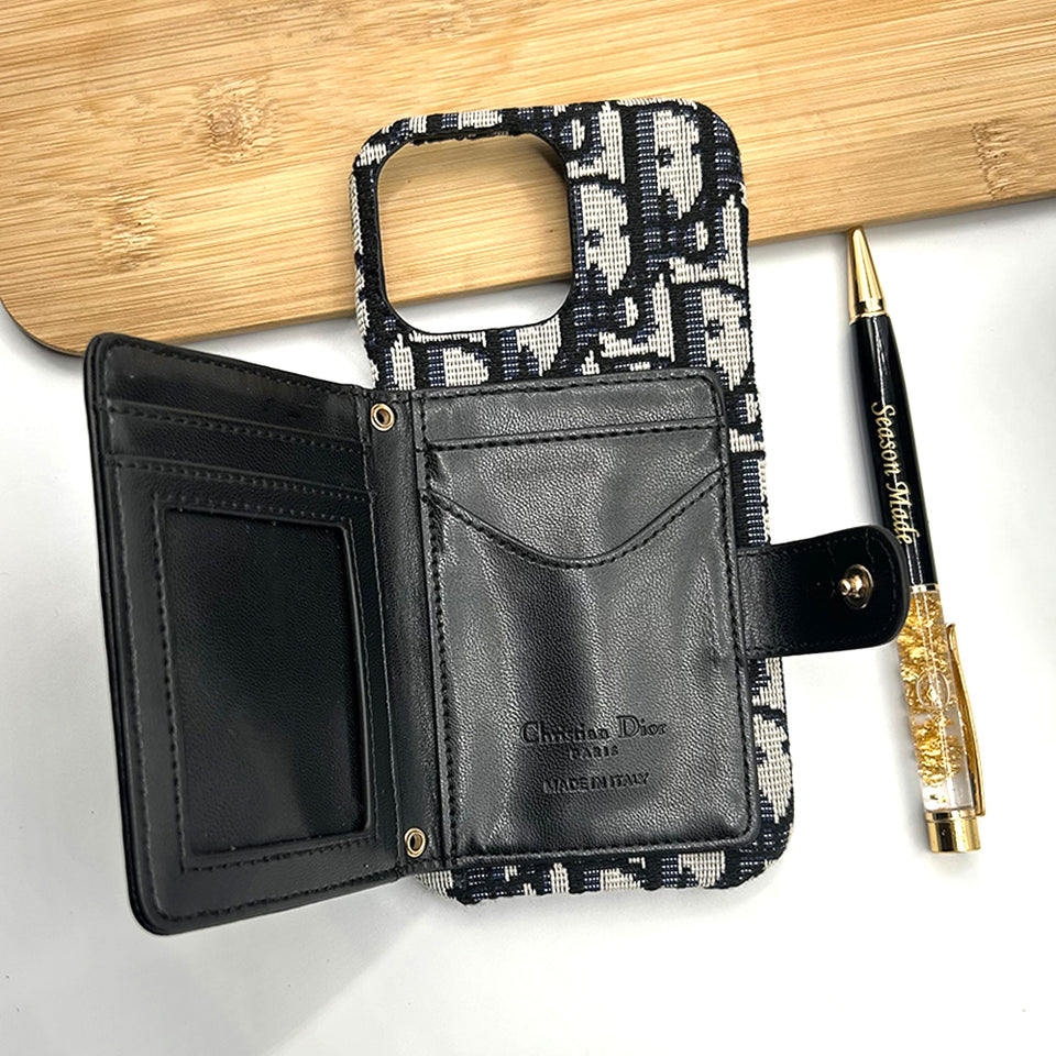 iPhone Luxury Brand CD Wallet Case Cover