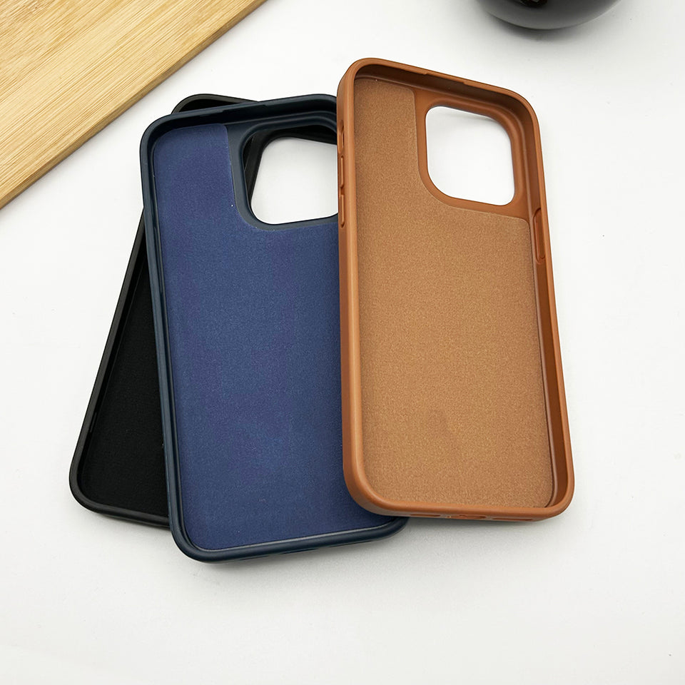 iPhone 15 Series Chequered Leather Cardholder Case Cover