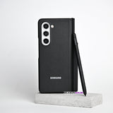 Samsung Galaxy Z Fold 5 Leather Flip Case With S-Pen Full Set Black