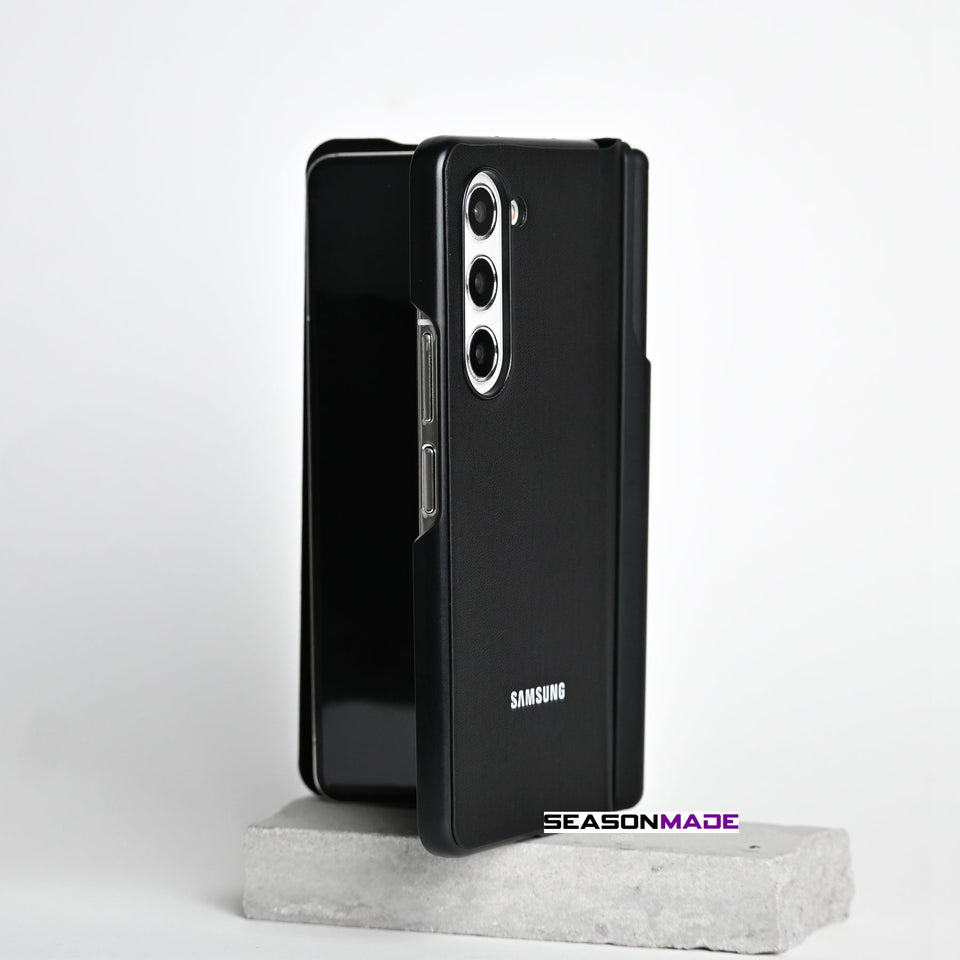 Samsung Galaxy Z Fold 5 Leather Flip Case With S-Pen Full Set Black