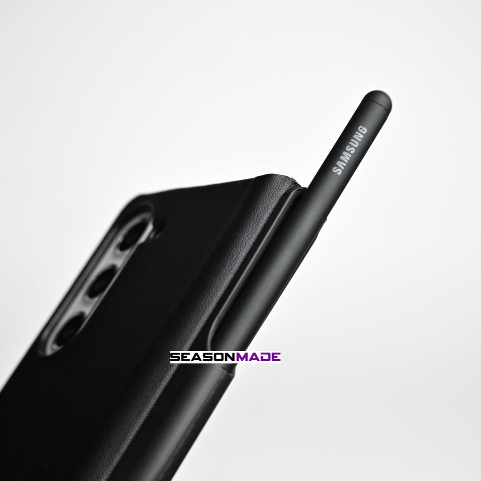 Samsung Galaxy Z Fold 5 Leather Flip Case With S-Pen Full Set Black