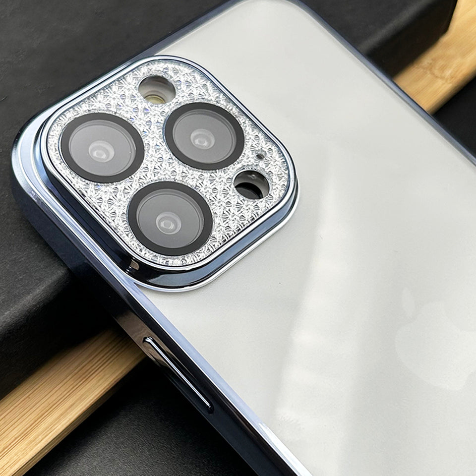 iPhone Luxury Crystal Diamond Plating Lens Protection Clear Transparent Matte Case Cover