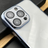 iPhone Luxury Crystal Diamond Plating Lens Protection Clear Transparent Matte Case Cover
