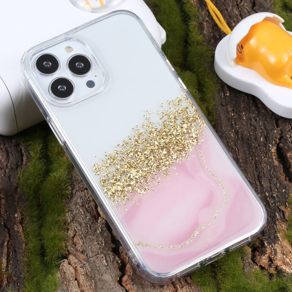 iPhone 15 Series TPU Marble Glitter Shimmer Case Cover