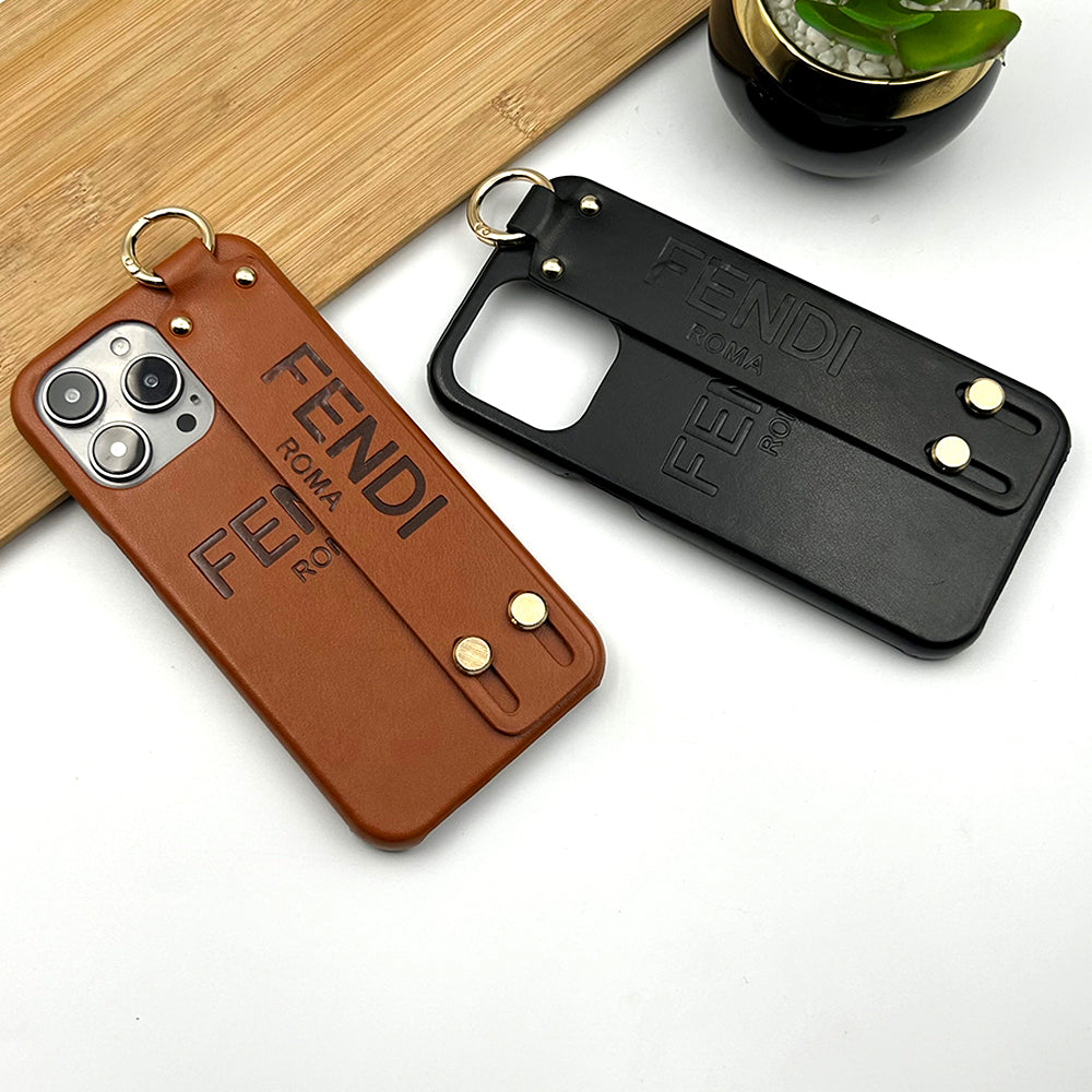 iPhone 15 Series Luxury Brand FD Belt Strap Holder Case Cover