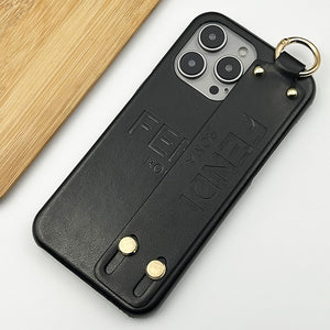 iPhone 15 Series Luxury Brand FD Belt Strap Holder Case Cover