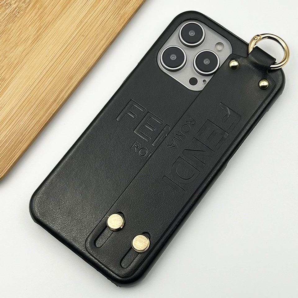 iPhone 15 Series Luxury Brand FD Belt Strap Holder Case Cover